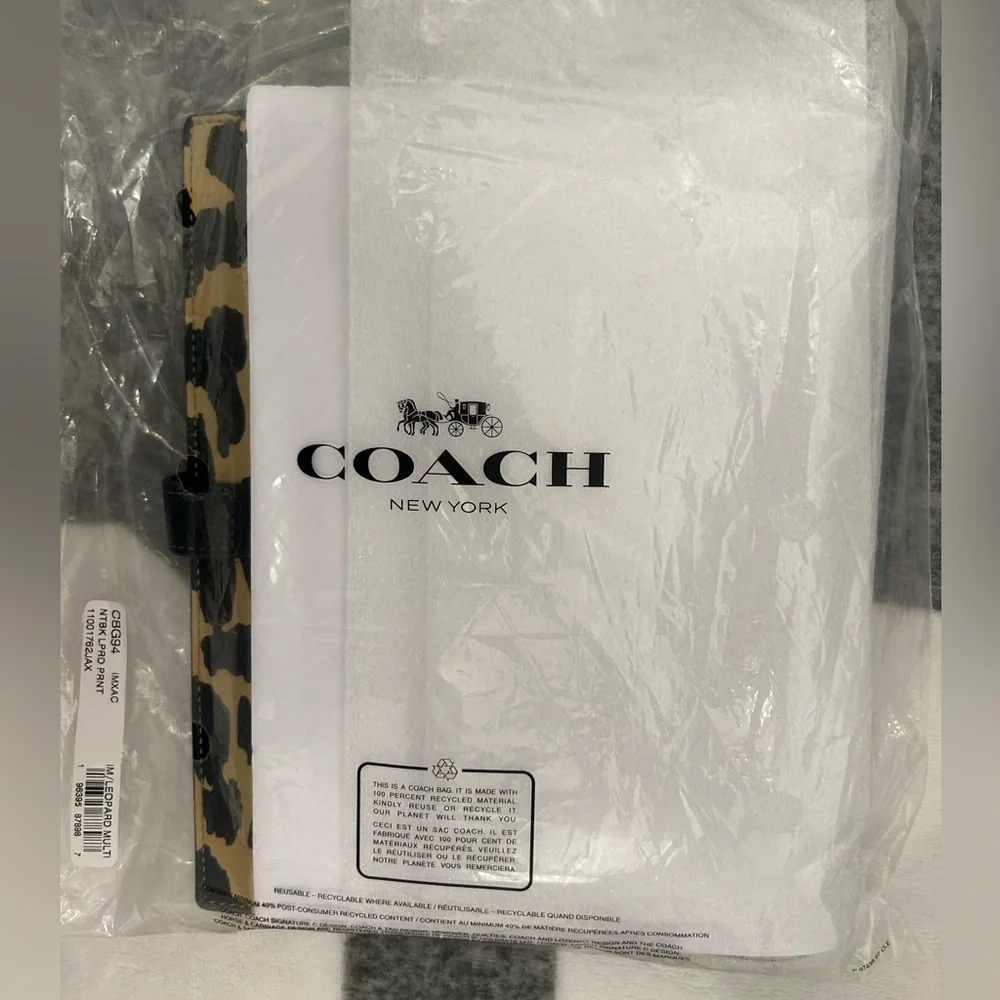 Coach Leopard Print Notebook Cover - Black & Tan - Picture 6 of 6